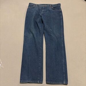 Wrangler Bootcut Jeans 38x32 37x31 Blue Dark Wash Cowboy Western 90s 13MWZ